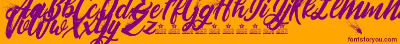 BlowupPersonalUse Font – Purple Fonts on Orange Background