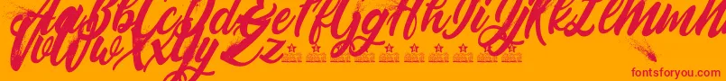 BlowupPersonalUse Font – Red Fonts on Orange Background