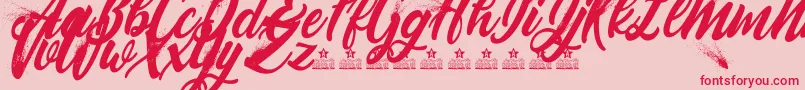 BlowupPersonalUse-Schriftart – Rote Schriften auf rosa Hintergrund