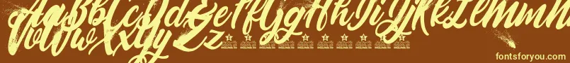 BlowupPersonalUse Font – Yellow Fonts on Brown Background