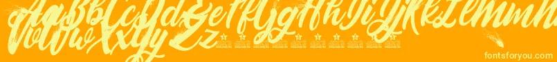 BlowupPersonalUse Font – Yellow Fonts on Orange Background