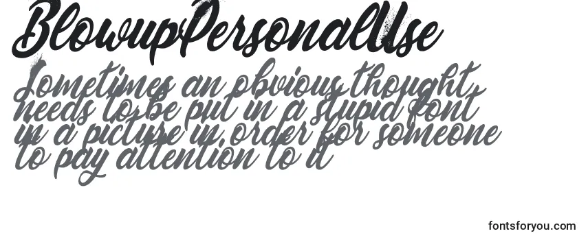 Schriftart BlowupPersonalUse