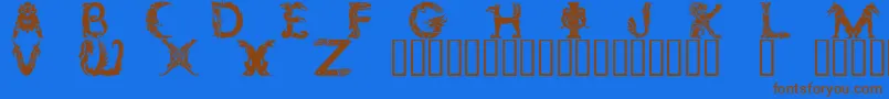 Zoomorphica Font – Brown Fonts on Blue Background