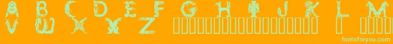Zoomorphica Font – Green Fonts on Orange Background