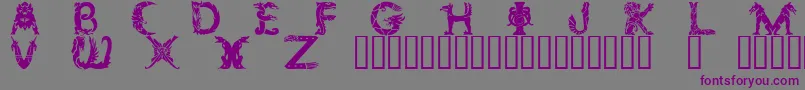 Czcionka Zoomorphica – fioletowe czcionki na szarym tle