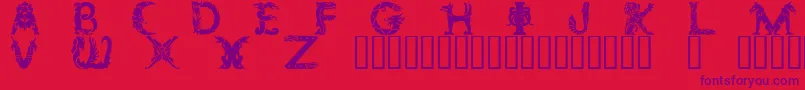 Zoomorphica Font – Purple Fonts on Red Background