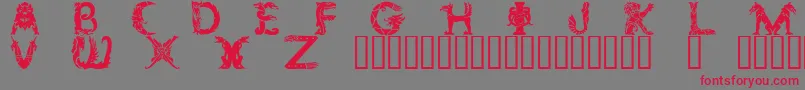 Zoomorphica Font – Red Fonts on Gray Background