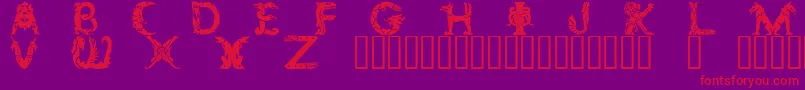 Zoomorphica Font – Red Fonts on Purple Background