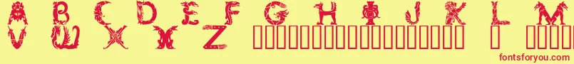 Zoomorphica Font – Red Fonts on Yellow Background