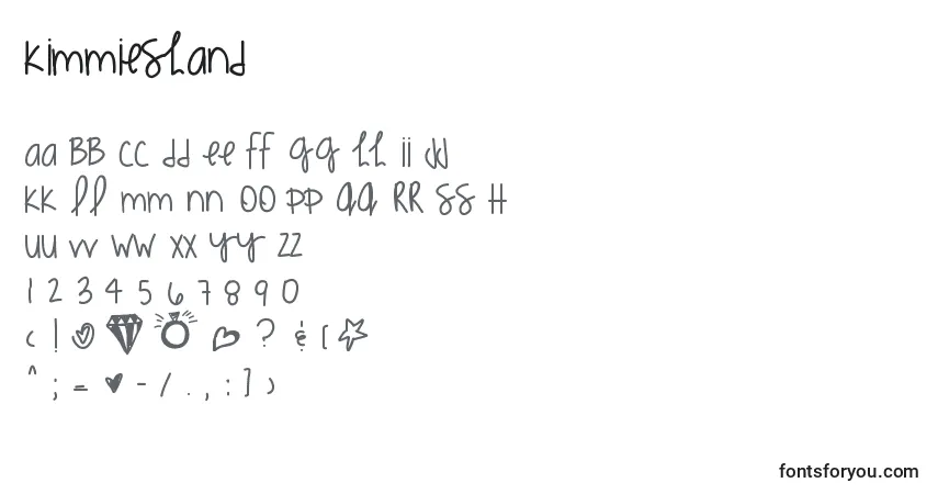 Fuente Kimmieshand - alfabeto, números, caracteres especiales