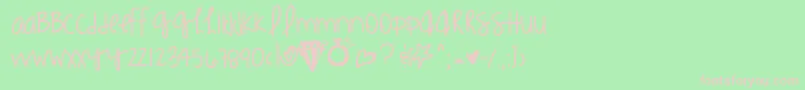 Kimmieshand Font – Pink Fonts on Green Background