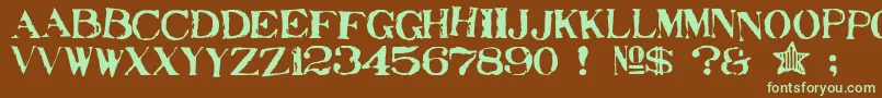 Stampede Font – Green Fonts on Brown Background