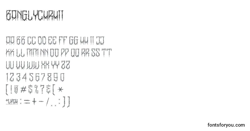 A fonte BanglychRhIi – alfabeto, números, caracteres especiais