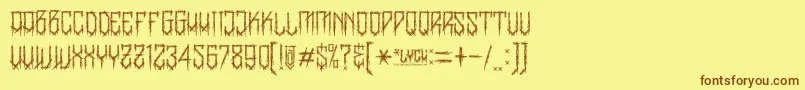 Шрифт BanglychRhIi – коричневые шрифты на жёлтом фоне