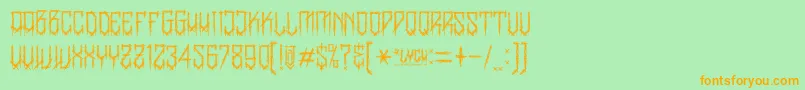 BanglychRhIi Font – Orange Fonts on Green Background