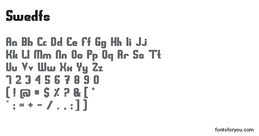 A fonte Swedfs – alfabeto, números, caracteres especiais