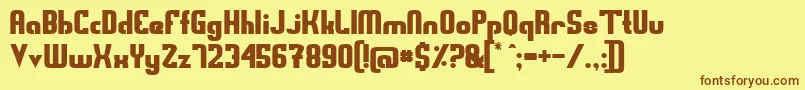 フォントSwedfs – 茶色の文字が黄色の背景にあります。