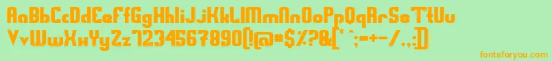 Swedfs Font – Orange Fonts on Green Background