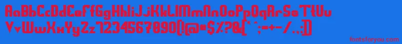 Swedfs Font – Red Fonts on Blue Background
