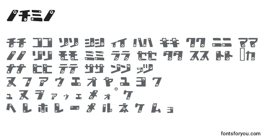 Schriftart KanK – Alphabet, Zahlen, spezielle Symbole