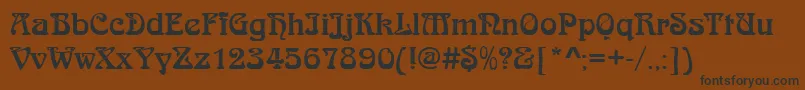 Шрифт JugendstilRegular – чёрные шрифты на коричневом фоне