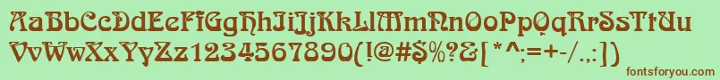 JugendstilRegular Font – Brown Fonts on Green Background