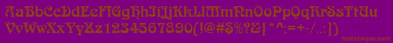 JugendstilRegular Font – Brown Fonts on Purple Background