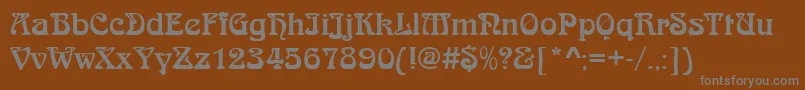 Шрифт JugendstilRegular – серые шрифты на коричневом фоне