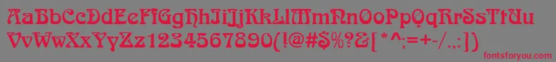 Шрифт JugendstilRegular – красные шрифты на сером фоне