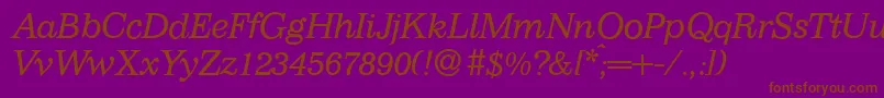 I770RomanItalic Font – Brown Fonts on Purple Background