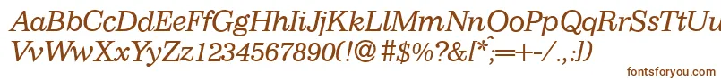 I770RomanItalic-fontti – ruskeat fontit valkoisella taustalla