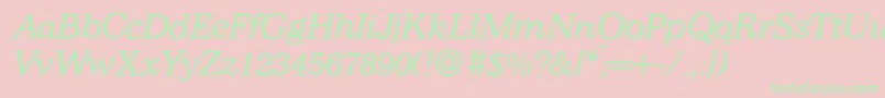 I770RomanItalic-Schriftart – Grüne Schriften auf rosa Hintergrund