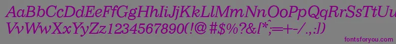 I770RomanItalic Font – Purple Fonts on Gray Background