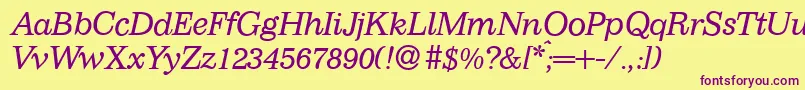 Шрифт I770RomanItalic – фиолетовые шрифты на жёлтом фоне