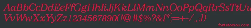 I770RomanItalic Font – Red Fonts on Black Background