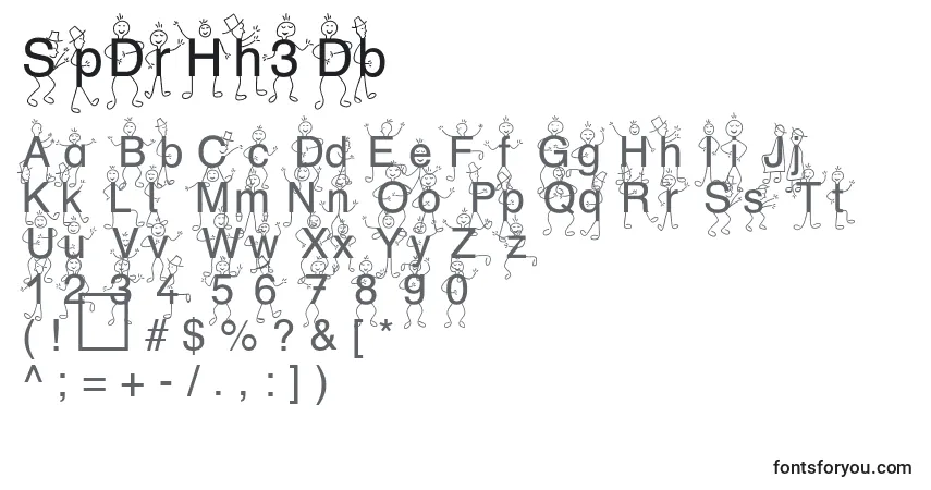 Czcionka SpDrHh3Db – alfabet, cyfry, specjalne znaki