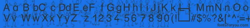 Шрифт SpDrHh3Db – чёрные шрифты на синем фоне