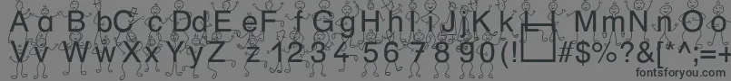 SpDrHh3Db-Schriftart – Schwarze Schriften auf grauem Hintergrund