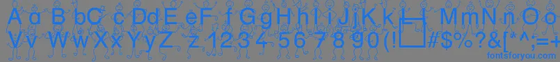フォントSpDrHh3Db – 灰色の背景に青い文字