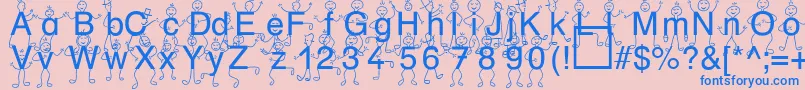 SpDrHh3Db-fontti – siniset fontit vaaleanpunaisella taustalla