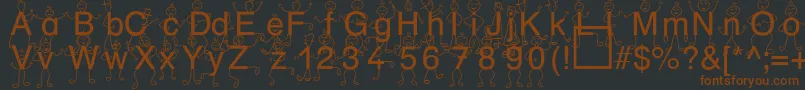 Fonte SpDrHh3Db – fontes marrons em um fundo preto