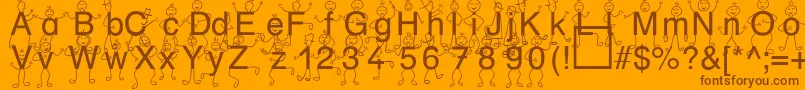 Шрифт SpDrHh3Db – коричневые шрифты на оранжевом фоне