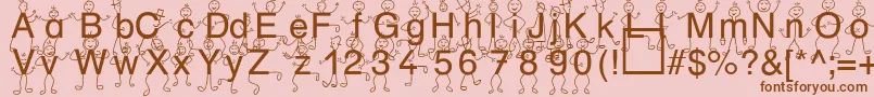Fonte SpDrHh3Db – fontes marrons em um fundo rosa