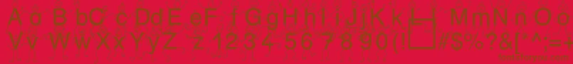 SpDrHh3Db-Schriftart – Braune Schriften auf rotem Hintergrund