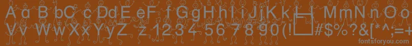 フォントSpDrHh3Db – 茶色の背景に灰色の文字