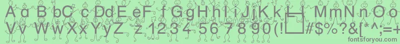 SpDrHh3Db-Schriftart – Graue Schriften auf grünem Hintergrund