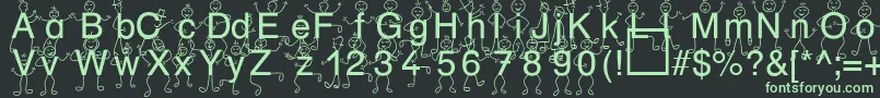 フォントSpDrHh3Db – 黒い背景に緑の文字