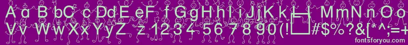 SpDrHh3Db Font – Green Fonts on Purple Background