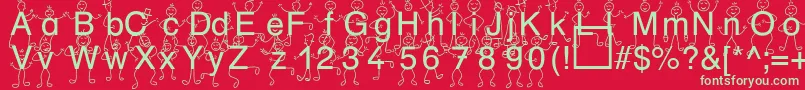 SpDrHh3Db Font – Green Fonts on Red Background