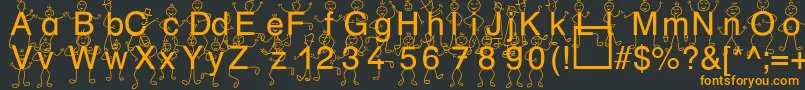 フォントSpDrHh3Db – 黒い背景にオレンジの文字